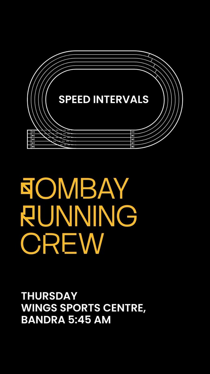 BombayRunning's tweet image. Come join the Crew for Thursday Speed Intervals on 05 March, Wings Sports Centre, Bandra.

See you all at 05:45 AM.

(Note: Track fee of 300/- to be paid on Spot)

#BombayRunning