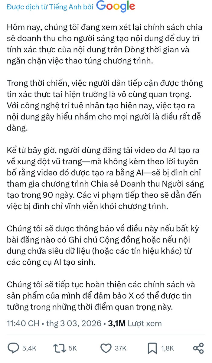 JameMetaX's tweet image. Anh chị em nào hay  đăng nội dung AI  nhớ dán nhã #MadeWithAI vào nhé không lại bị đình chỉ thì khổ 
Sếp chỉ thị rồi đó