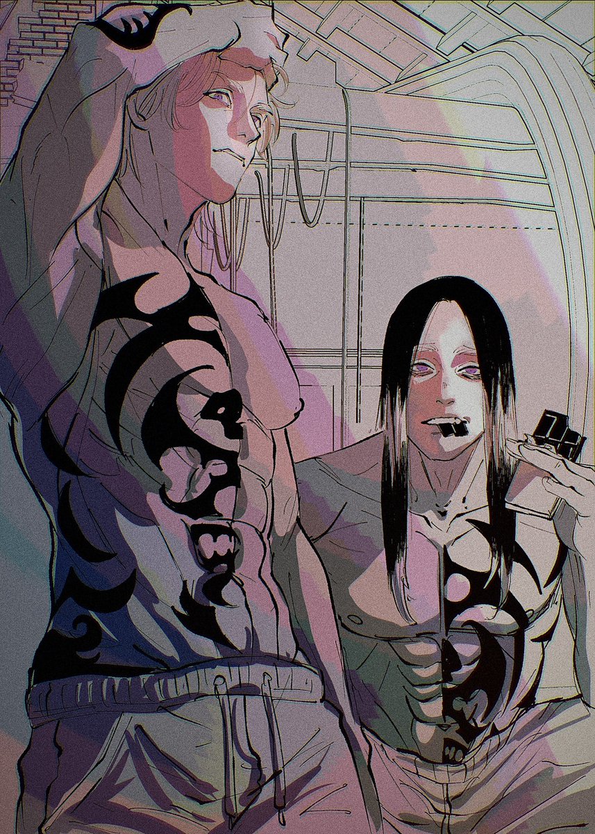 hitn ran、タバコ吸わなくてチョコレート食う男そう　そもそも甘いもの好きそうranって　rindは酒飲みで甘いもの食べなさそうケーキよりスルメ食ってそう