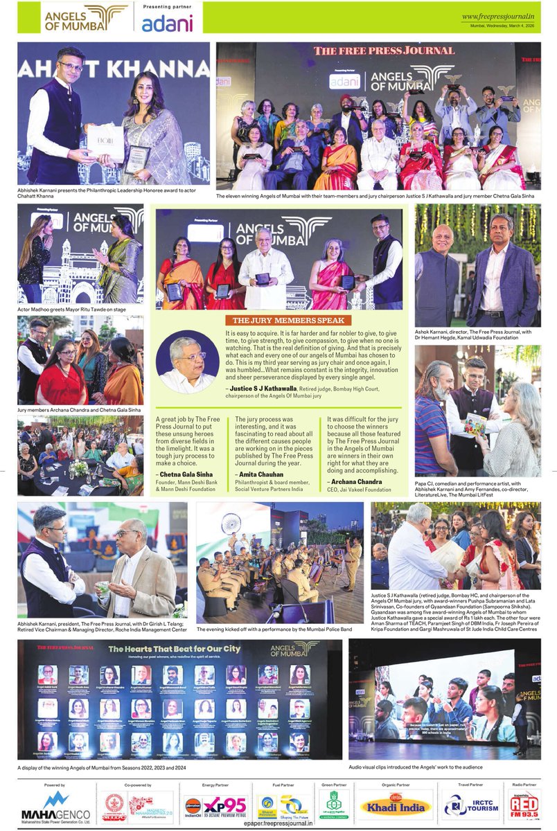 fpjindia's tweet photo. #AngelsOfMumbai Season 2025🎉 | 11 changemakers were recently honoured for their work towards improving Mumbai. The event was a powerful reminder that change is driven by individuals who choose to act.

✨Congratulations to the winners ✨

- Gargi Mashruwala (Director, St. Jude India Child Care Centres)

- Fr. Joseph Pereira (Founder-trustee, The Kripa Foundation)

- Aman Sharma (Co-founder, Training and Educational Centre for Hearing impaired (TEACH))

- Dr Tatyana Dias (Founder & CEO, Veruschka Foundation)

- Pushpa Subramanian and Lata Srinivasan (Co-founders, Gyaandaan Foundation (Sampoorna Shiksha))

- Hutokshi Rustomfram (Founder-trustee, Save Rani Bagh Botanical Garden Foundation)

- Dr. Eric Borges (Chairperson, Sukoon Nilaya Palliative Care Centre & King George V Memorial Trust)

- Kedar Sohoni (Founder, Green Communities Foundation)

- Rashmi Misra (Founder-president, VIDYA India)

- Sheetal Agarwal (Founder & Director, Clownselors Foundation)

- Paramjeet Singh (Co-founder, DBM INDIA)

Link: https://t.co/aZ9IZ6Pitt

@frjoepereira @VeruschkaFdn @bluewhale_waves @sampoornashik @Vidya_India @clownselors @DBMission @iyerkavi @7_Poojapatel  @ak_karnani  #AngelsOfMumbai202