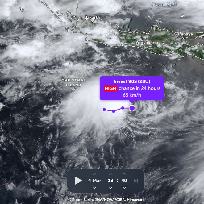 Pola spiral / struktur bibit siklon sudah semakin jelas mendekati siklon tropis kategori awal dengan inti konveksi sangat padat.
SIAP MITIGASI !