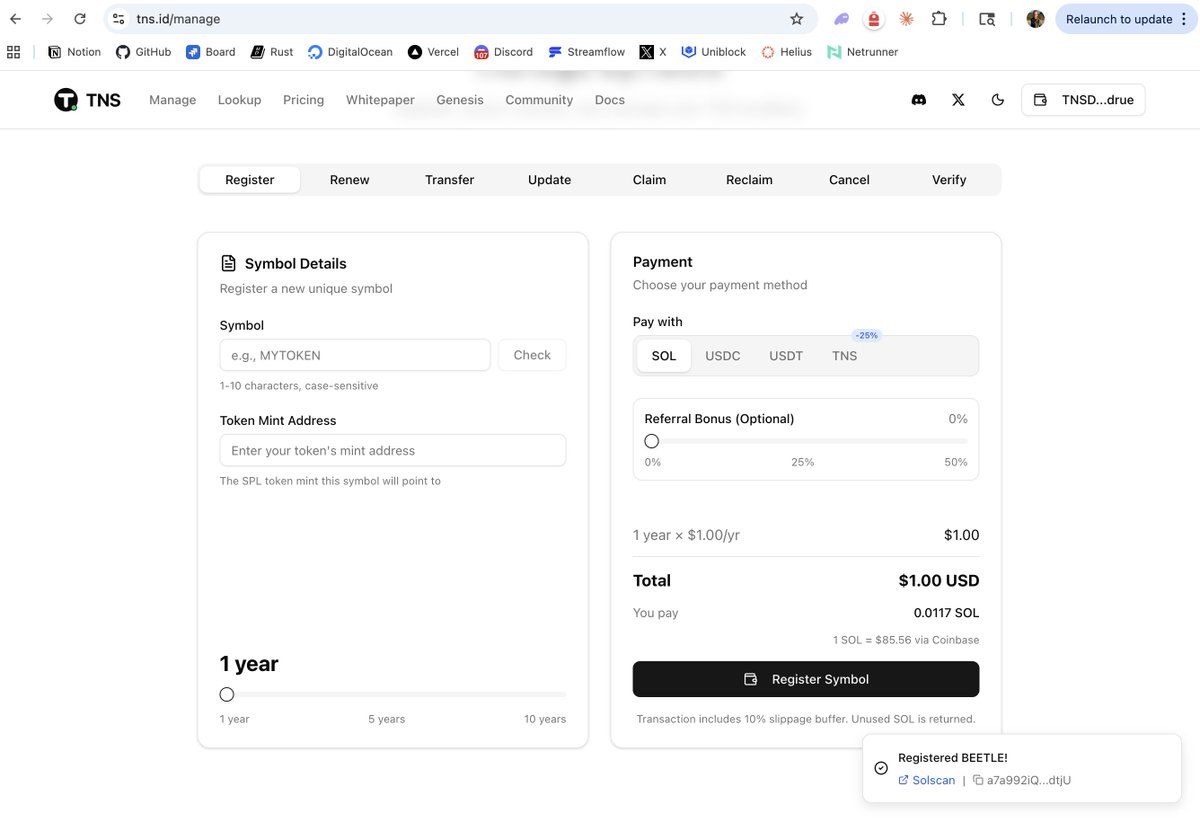Token Name Service | Solana tweet media