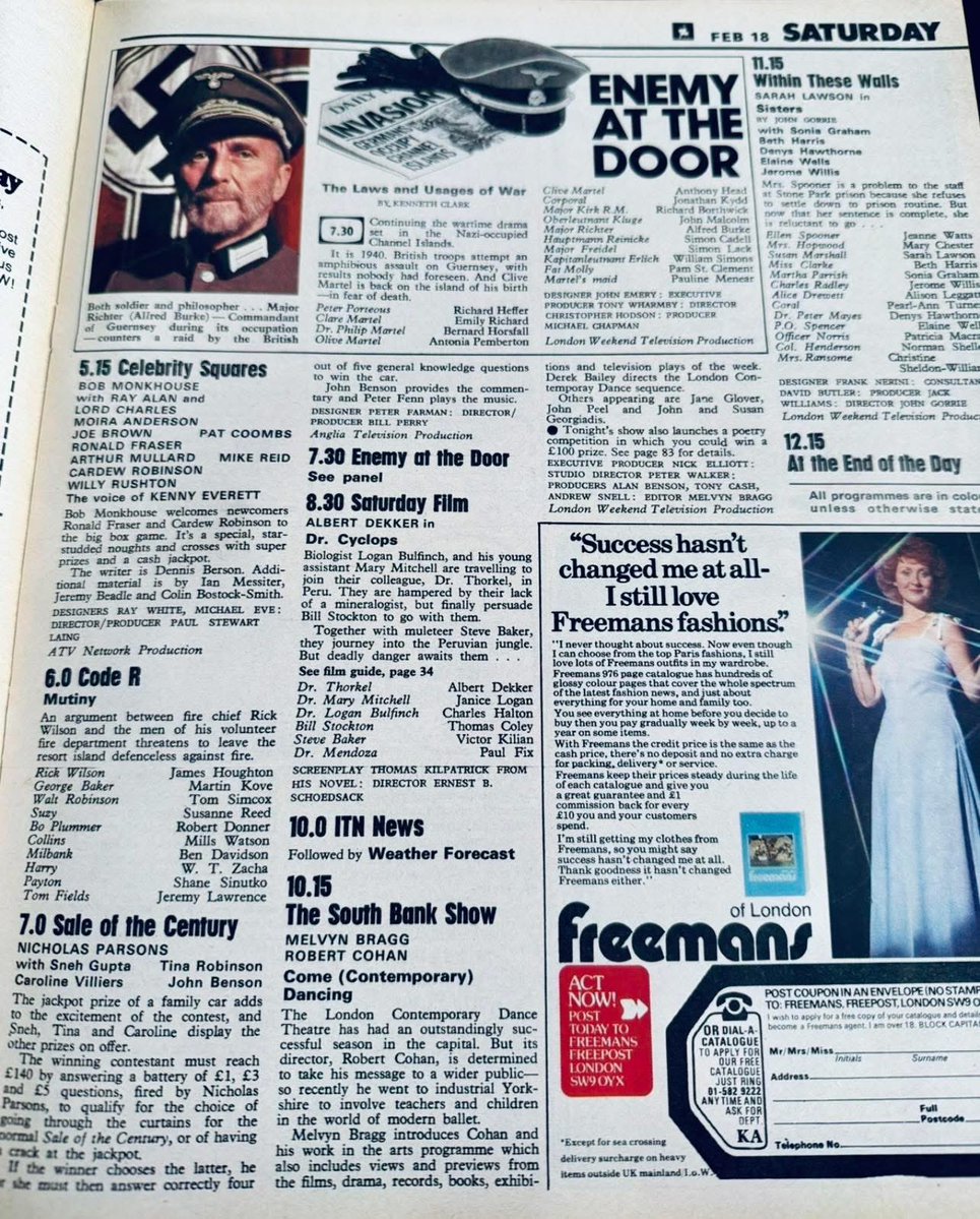 The TV GAME IS BACK 

What is the year - 
please repost so others can play. 
Tv teaser! 
What was the year ?   
#Wednesday             
 #retro #tv