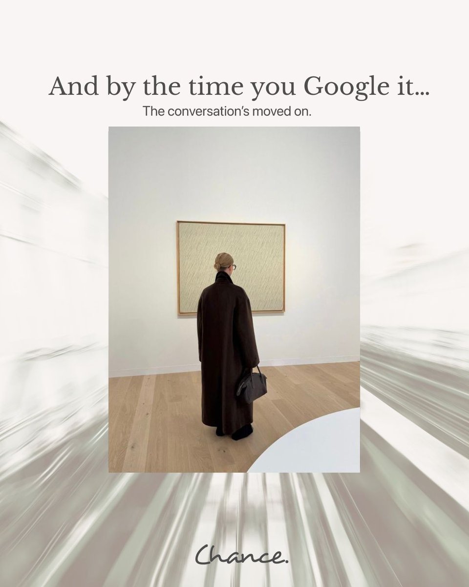 Chance_vision's tweet photo. Cultural fluency in just a tap💅✨
.
(Art, nyc art scene, nyc, art museums, art exhibition, ai, tech culture, fyp, visual search)
#AI #ChanceAl #VisualAl #pinterest #nycartscene #artmuseums https://t.co/JwjHC2zaPd