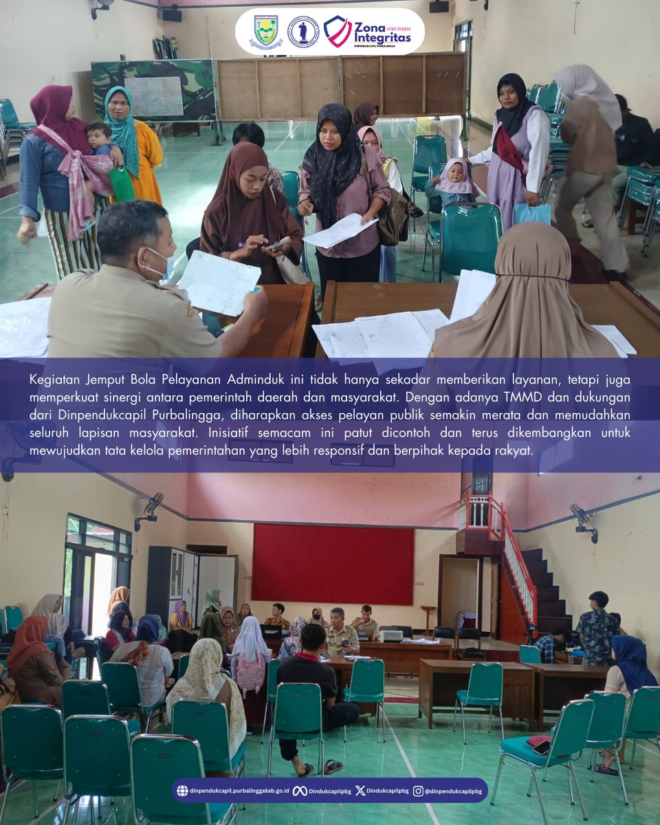 DindukcapilPbg's tweet image. Dinpendukcapil Purbalingga hadir langsung di Balai Desa Tunjungmuli (3 Maret 2026) melalui program Jemput Bola Pelayanan Adminduk TMMD.

Informasi selengkapnya: dinpendukcapil.purbalinggakab.go.id/article/pelaya…

#Dukcapil #DukcapilJateng #DukcapilPurbalingga #PemkabPurbalingga #Purbalingga