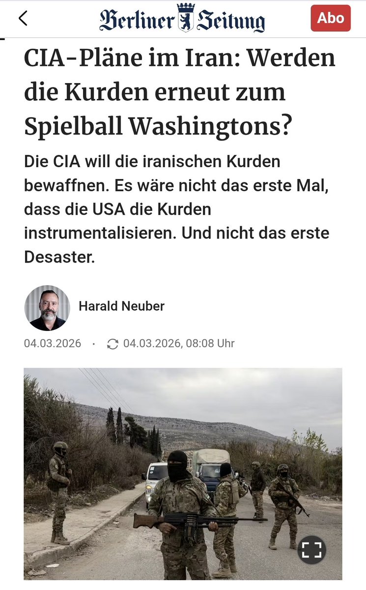 Bewaffnete Kurden im Iran sind für Ankara eine rote Linie. Die #Türkei könnte militärisch im Nordirak reagieren, Druck auf die #USA erhöhen und sich taktisch sogar mit dem #Iran abstimmen. 
Ein kurdischer Staat ist für Ankara inakzeptabel.

#Israel #Krieg #Erdogan
