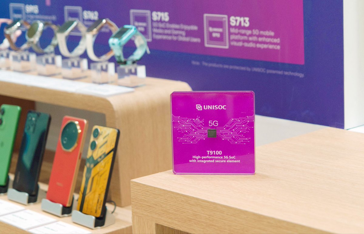 UNISOCTech's tweet photo. At #MWC2026, #UNISOC T9100 is HERE with: 8 TOPS NPU for on-device AI, 20%+ faster LLMs &amp; 60% lower AI power. Smarter AI in your pocket. https://t.co/radN8PiTPs