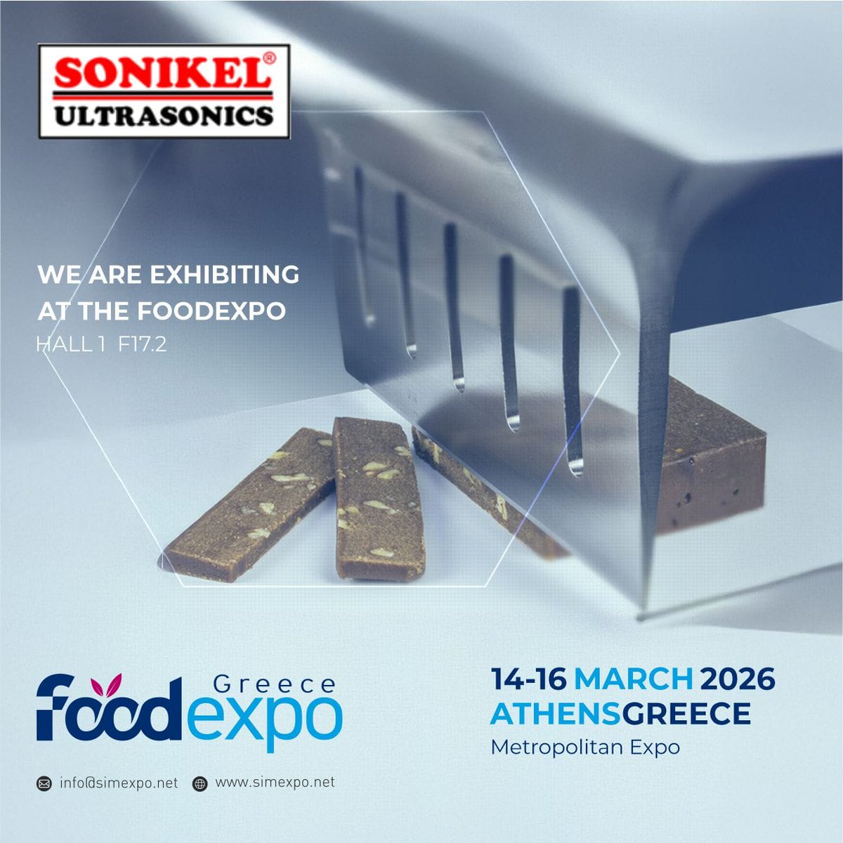 14-16 Mart  2026 tarihleri arasında Yunanistan / Atina'da  gerçekleştirilecek olan Foodexpo Greece  Fuarı’nda, SONIKEL ULTRASONICS yerini almış bulunmaktadır. #foodexpogreece2026 #sonikelultrasonics
