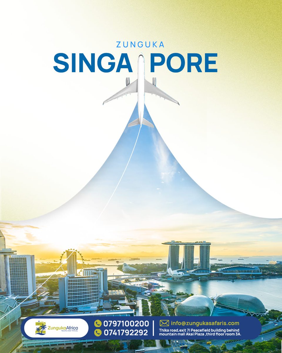 If you’re looking for clean streets, futuristic vibes, and unforgettable city moments — Singapore should be next on your list.

Book with us today :
📞0797100200/0741792292
📧info@zungukasafaris.com 

#ZungukaAfricaSafaris #zungukaexperience #singapore#vacation