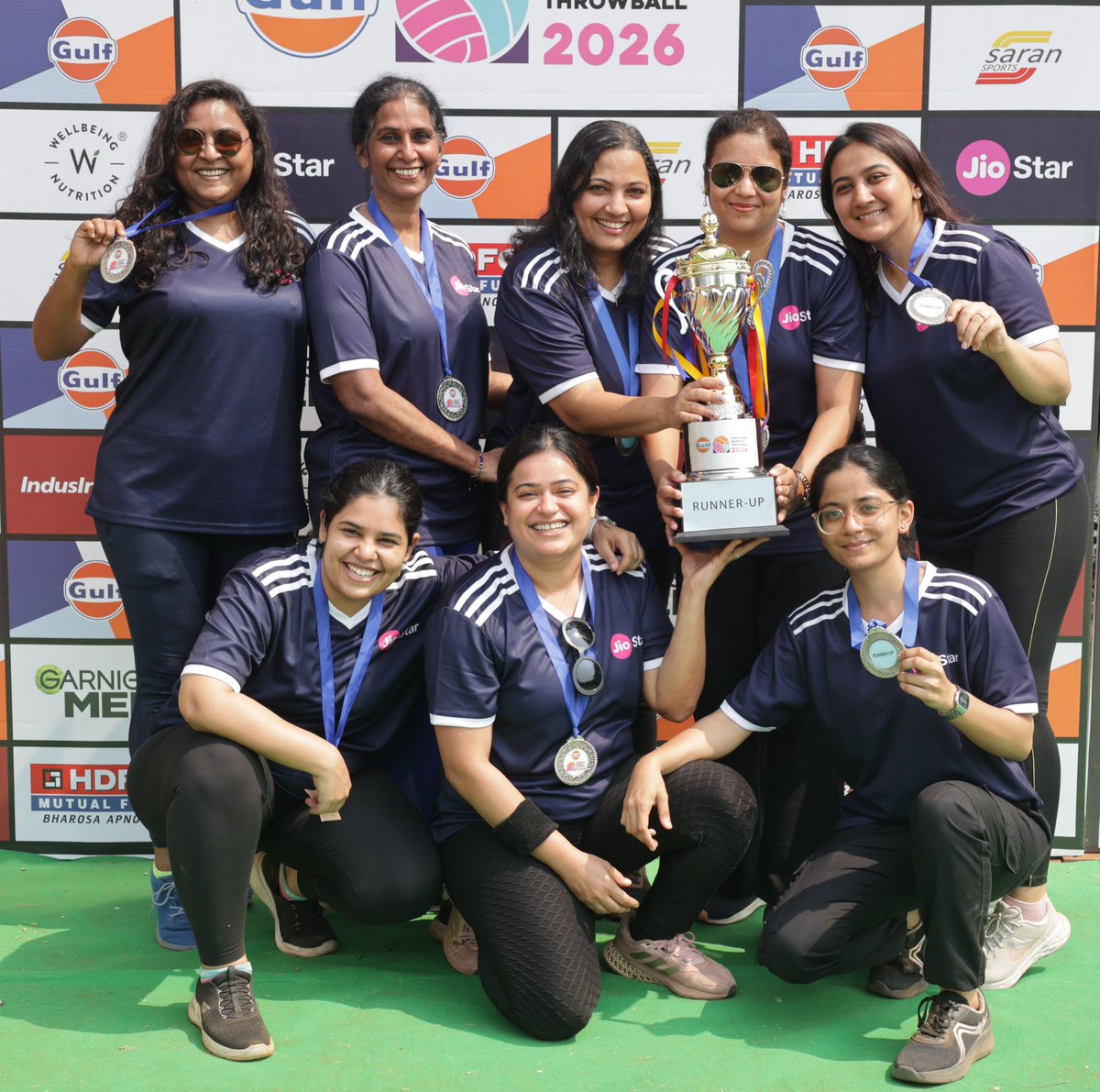 JioStar's tweet image. 🥈 at the Corporate Throwball Tournament!

JioStar Women’s Throwball Team in the frame! 🏐 🏆

#LifeAtJioStar #BeyondTheDesk #AllInGoodFun #JioStar