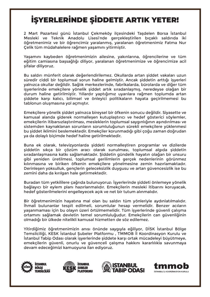 DİSK İstanbul Bölge tweet media