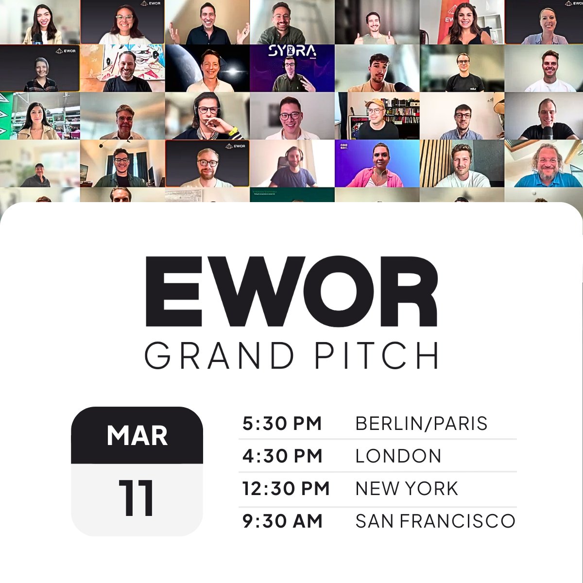 Next week, 12 founders who are going to change the world will present at the EWOR Grand Pitch.

The last founders to stand on this stage have raised $4M avg rounds, hired their first team members, signed their first customers, and scaled rapidly – in months, some even in weeks.