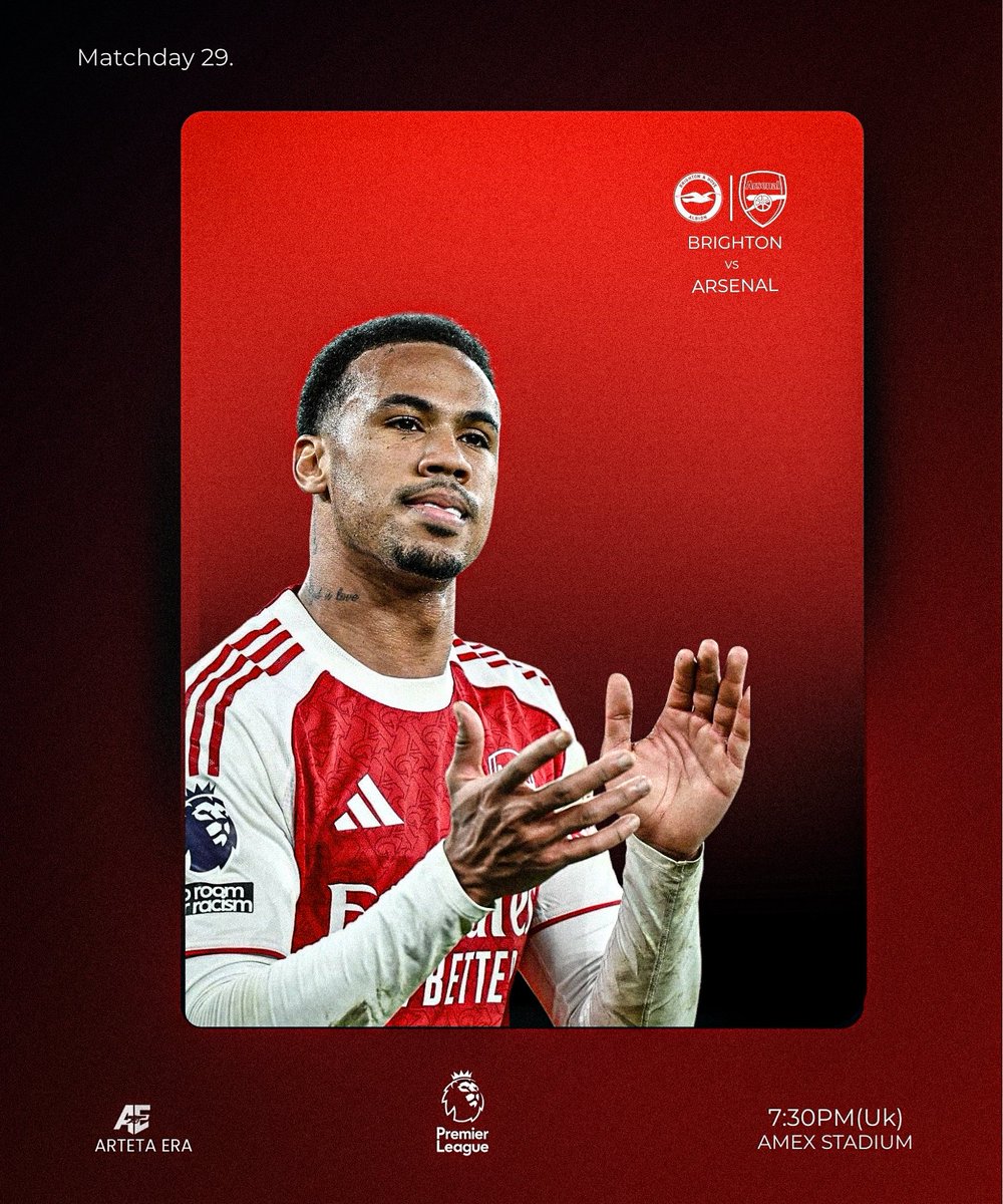 🚨MATCHDAY:
With a win today, Arsenal will go a step closer to glory.🔜

What are your predictions?