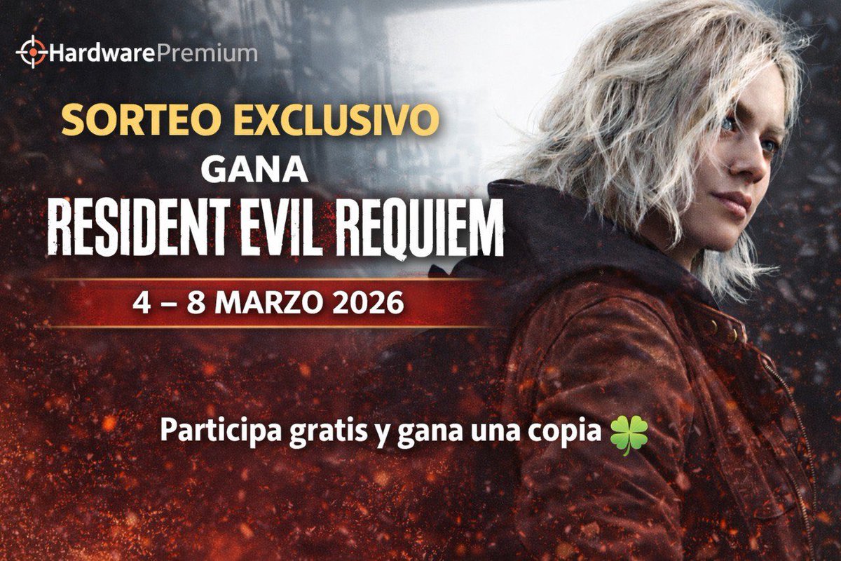 🎮 SORTEO – Resident Evil Requiem

Regalamos una copia (plataforma a elegir).

✅ Sigue a <a href="/HardwarePremium/">HardwarePremium</a>
✅ Haz RT
✅ Mantén el RT

📅 04–08 marzo
📢 Ganador: 09/03

🍀 Participa en Instagram para duplicar tus participacion instagram.com/hardwarepremiu…