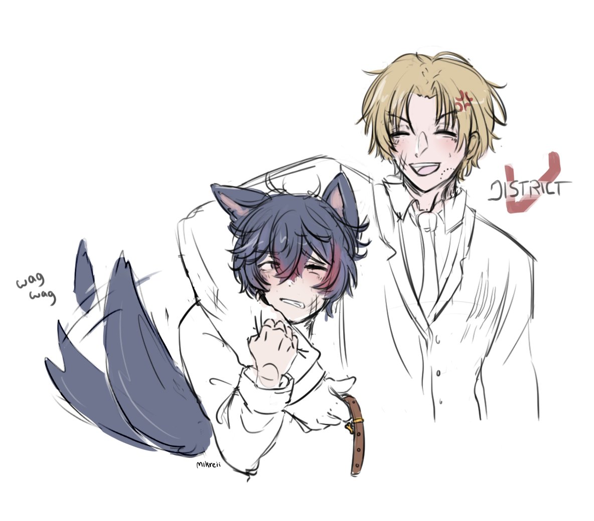 Whatever these two have going on 🐶x🦁
Santosweather... 
#DistrictV #MerryArt