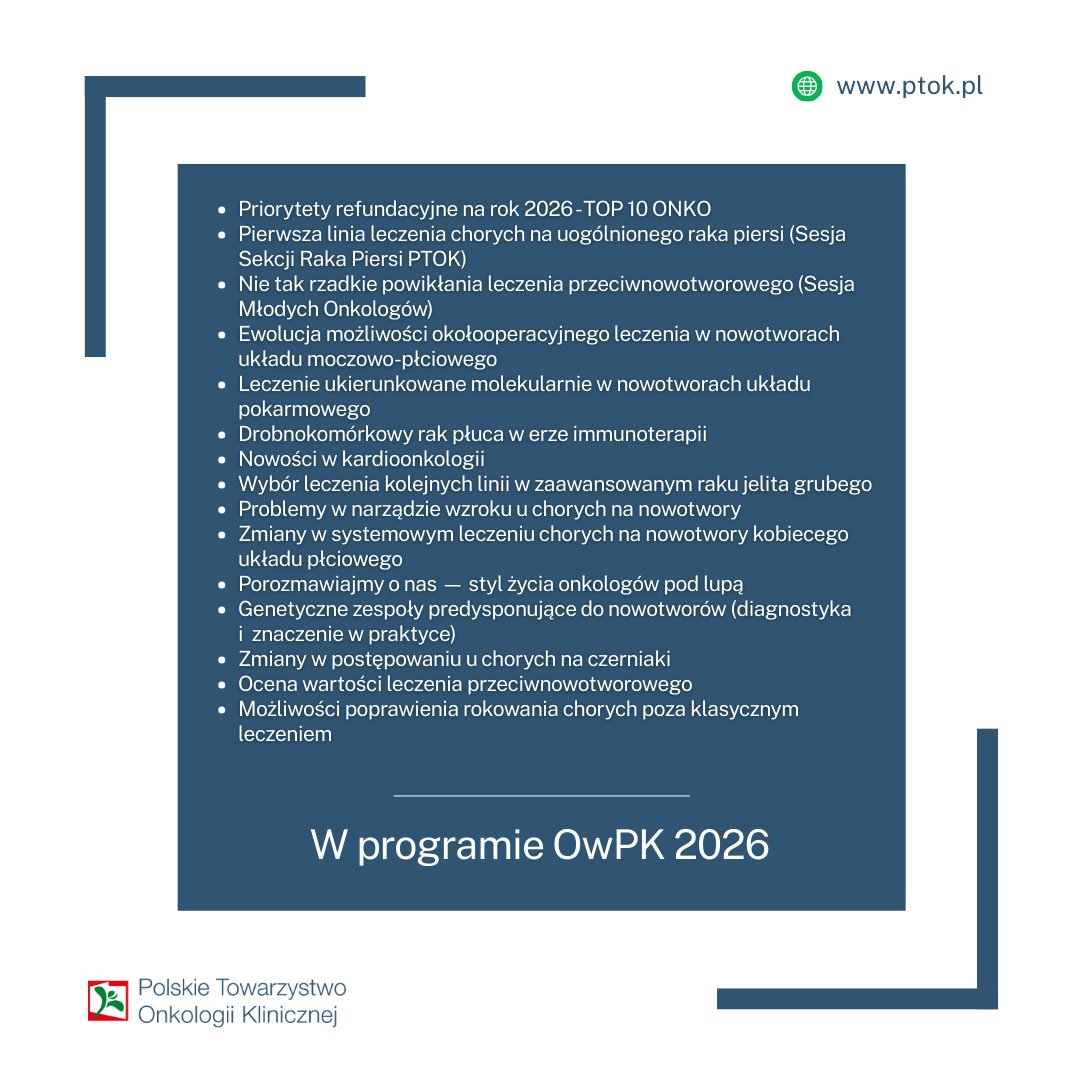 Polskie Towarzystwo Onkologii Klinicznej tweet media