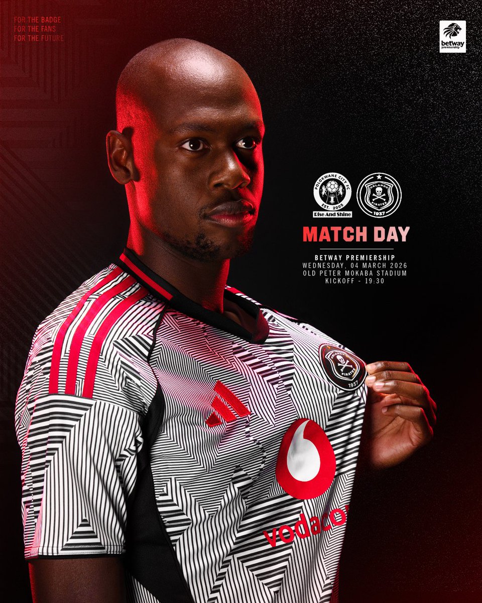 𝐌𝐀𝐓𝐂𝐇_𝐃𝐀𝐘

🆚 <a href="/Polokwanecity_/">Polokwanecityfc</a>  (A)
🗓️ Wednesday ,4 March 2026
⏰ 19H30
🏟️ Old Peter Mokaba Stadium
📺 <a href="/SuperSportTV/">SuperSport 🏆</a> 

⚫⚪🔴⭐
#OrlandoPirates
#OnceAlways