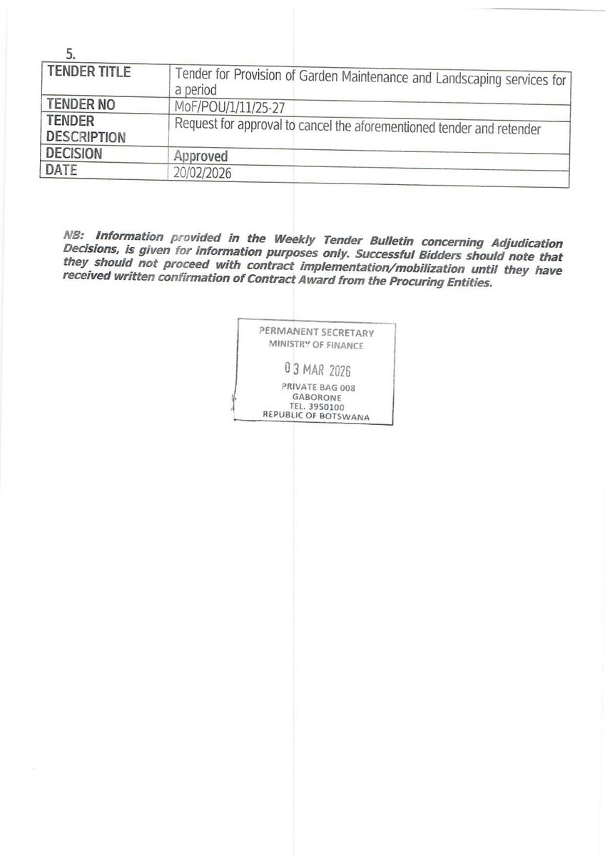 finance_bw's tweet photo. MIINISTRY OF FINANCE 

ADJUDICATION DECISIONS https://t.co/ftzif6Ay62