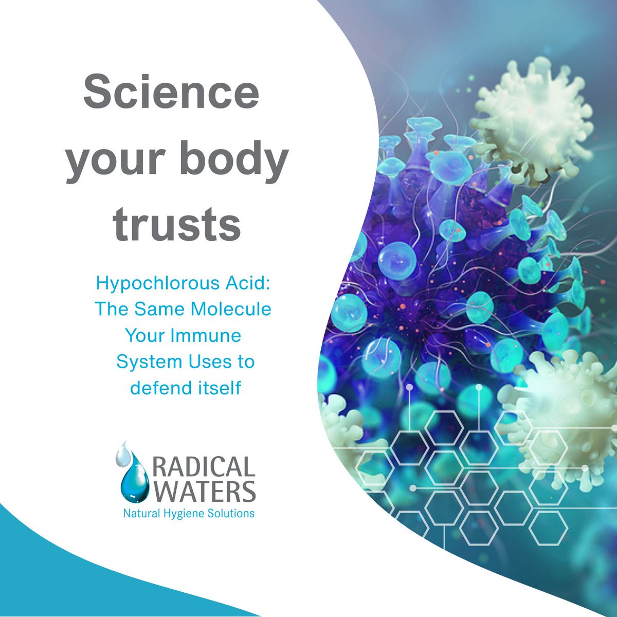 HOCl isn’t just a disinfectant.

It’s the same molecule your immune system uses to destroy harmful microbes.

Powerful against pathogens. Safe when controlled.

That’s smart microbial control.

#ImmuneSystemTech #HOCl #MicrobialControl