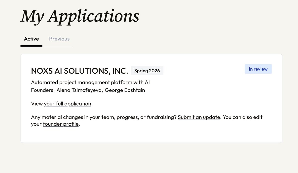 GeorgeEpshtain's tweet photo. We’ve applied to Y Combinator (Spring 2026 batch) 🔥

The program is considered one of the strongest accelerators in the world, with hundreds of companies that later raised millions and became market leaders.

Wish us luck.
#ycombinator https://t.co/3j7TuFl73d