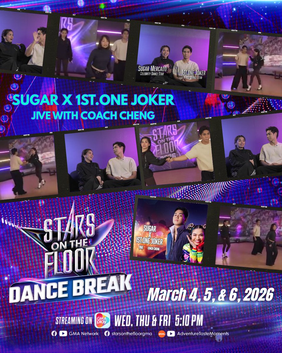 Get an exclusive look of Sugar and 1st.One Joker inside the rehearsal studio! ✨

Abangan sila sa #StarsOnTheFloor Dance Break on March 4, 5 &amp; 6! Mapapanood sa Kapuso Stream available on GMA Play!

#StarsOnTheFloor 2026, Sundays, 7:15 PM on GMA! 🌟