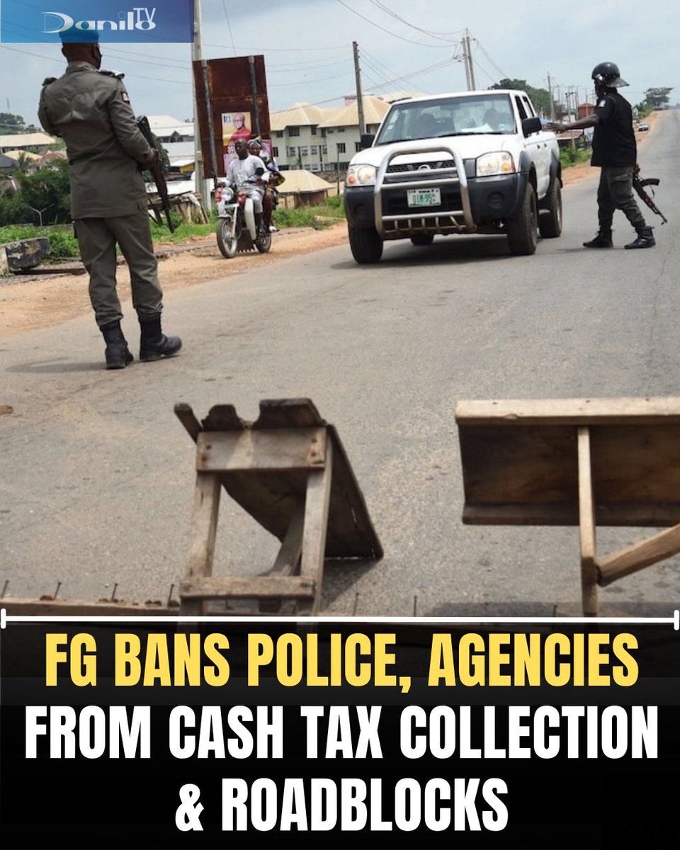 Danilo___TV's tweet image. #DaniloUpdate — (Economy 💰)
The Federal Government has formally prohibited cash collection of taxes and banned the mounting of roadblocks for revenue enforcement across Nigeria.

Speaking at the Federal Ministry of Finance, Executive Secretary of the Joint Revenue Board,…