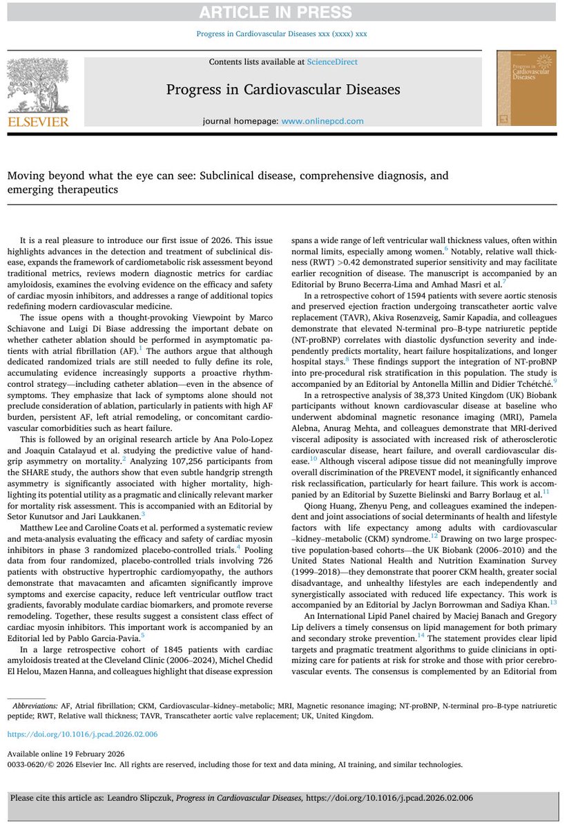 Progress in Cardiovascular Diseases tweet media