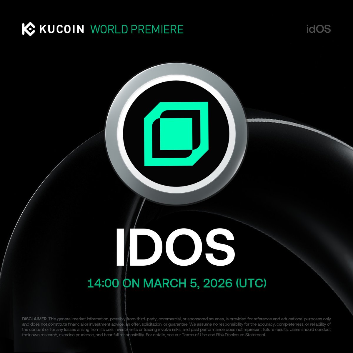 kucoincom's tweet photo. 📢 World Premiere Listing: @idOS_network $IDOS Is Coming to #KuCoin!  

idOS is the identity layer for web3, enabling portable identity for the stablecoin economy with self-custodial data storage and seamless KYC orchestration. 

📅 Trading starts: 14:00 on March 5, 2026 (UTC) 
💰 Deposits open now (ARB-ERC20)
🔁 Pair: $IDOS/ $USDT  

Details: https://t.co/UacV81GMcY