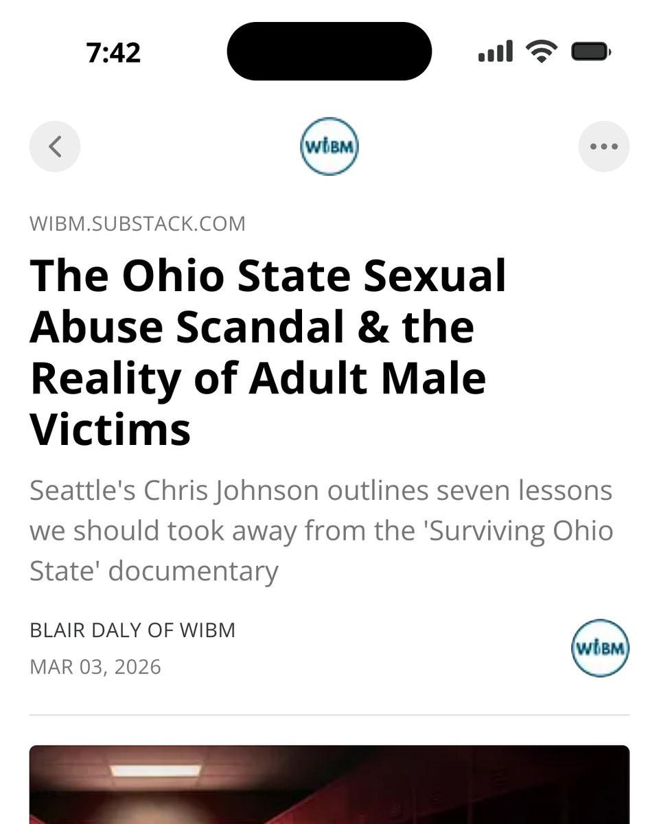 WABoysMen's tweet photo. The Ohio State Sexual Abuse Scandal & the Reality of Adult Male Victims
Seattle's Chris Johnson of the King County Sexual Assault Resource Center outlines seven lessons we should took away from the 'Surviving Ohio State' documentary