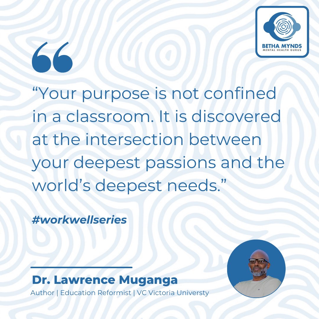 We were taught how to pass exams. But who taught us how to discover our why? Purpose isn’t in a syllabus, it’s at the intersection of what moves you deeply &amp; what the world urgently needs.
Thank you <a href="/ReachDrMuganga/">ᗪᖇ. ᒪᗩᗯᖇEᑎᑕE ᗰᑌGᗩᑎGᗩ</a> 
Join our next #WorkWellSeries on 🗓 25th March 2026 | 6:00PM