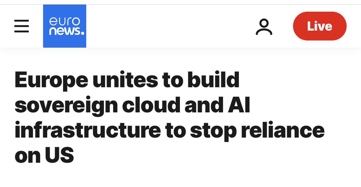 🚨 🇪🇺 Europe moves towards cloud sovereignty by connecting national infrastructures into a federated network.

The project is called EURO-3C, led by Telefonica, bringing together 70 organisations, and backed by the European Commission.

Several industries would be a priority for