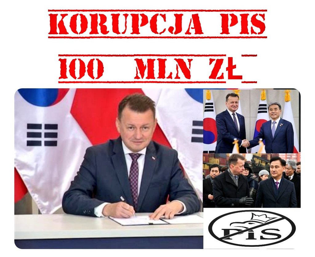 Wypłynął "mafijny przekręt" Błaszczaka 🇰🇷
Prokuratura Regionalna
w Warszawie prowadzi śledztwo 
w sprawie przelewu 100 mln zł od koreańskiego koncernu zbrojeniowego do małej polskiej spółki doradczej w Warszawie 🔗 Śledztwo wszczęto
w czerwcu 2025 roku i obejmuje ono podejrzenie