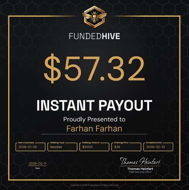 Swiftt_Pro's tweet photo. Some Payout from A-book Web3 Propfirm @FundedHive ,  🫡 Slow and Steady win the Race 💎 https://t.co/6P4raaEn4d