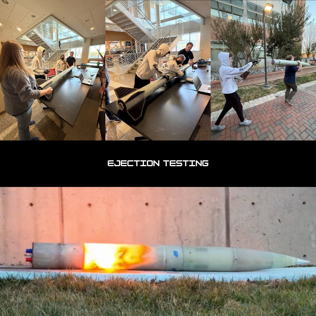 NCSURocketry's tweet photo. 2/15–2/21: 
Focused on launch prep. Bulkhead + ejection testing complete, GrAVE &amp; Zombie systems verified, full-scale airbrake CAD assembled, fin weight testing done. Wolfworks: mini cat claws retested, DMS motor fins made, and bulkheads drilled!
#ncspacegrant #nasastudentlaunch https://t.co/3qguX2ELr7