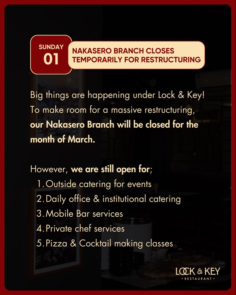 Lock & Key Restaurant🇺🇬 tweet media