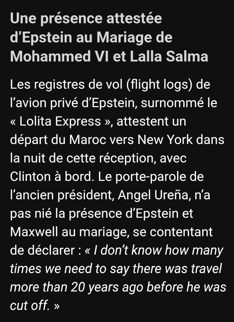 MagLiber3's tweet image. #epstein #Clinton #Maroc
#Epstein au mariage de Mohammed VI 🔥

Pour certains, c'est protocolaire 🤣
Mais nous savons que les #pédocriminels ne sont pas dans le protocolaire bordel ! 
Ce sont des prédateurs ! 

⬇️⬇️
Le point de départ : une enquête du New York Post, confirmée par