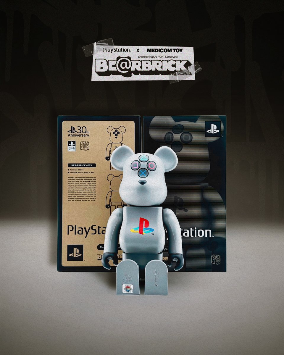 The PlayStation x Medicom Toy BE@RBRICK 1st Generation 400% – Grey