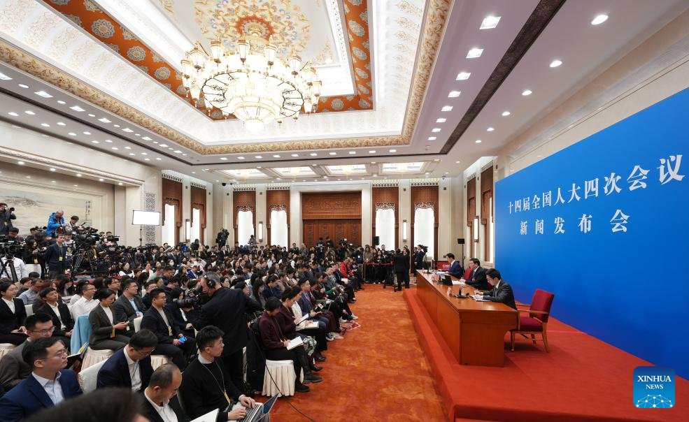 VoiceofPD's tweet image. China's national legislature holds press conference ahead of annual session

The National People's Congress (#NPC), China's national legislature, held a #press conference on Wednesday, one day ahead of the opening of its annual session.

Lou Qinjian, spokesperson for the fourth