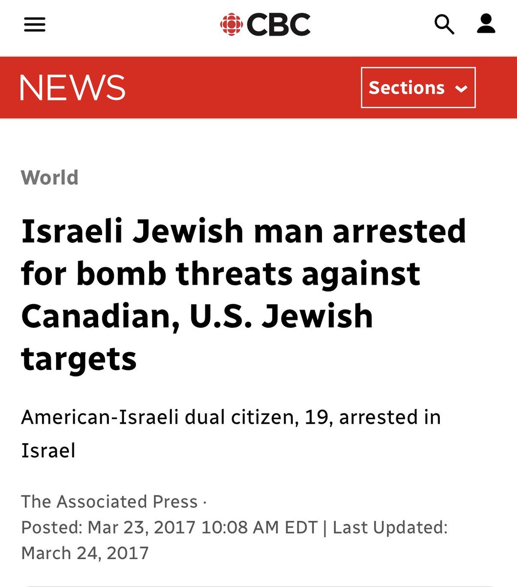 Dozens of anonymous threats phoned in to Jewish community centres in North America, as well as Australia, New Zealand, and in Israel.

These were all widely reported as antisemitic.

The culprit. A Jewish man from Israel...