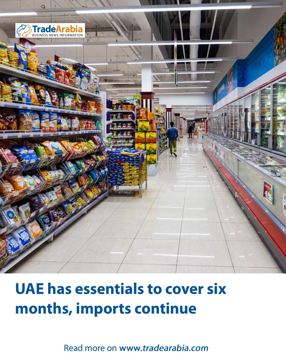 TradeArabia's tweet image. The UAE maintains strategic reserves of essential goods sufficient to cover market needs for a period ranging between four and six months, Abdulla bin Touq Al Marri, Minister of Economy and Tourism, said.

Read more on tradearabia.com/News/389922/UA…

#Tradearabia #UAE #essentials