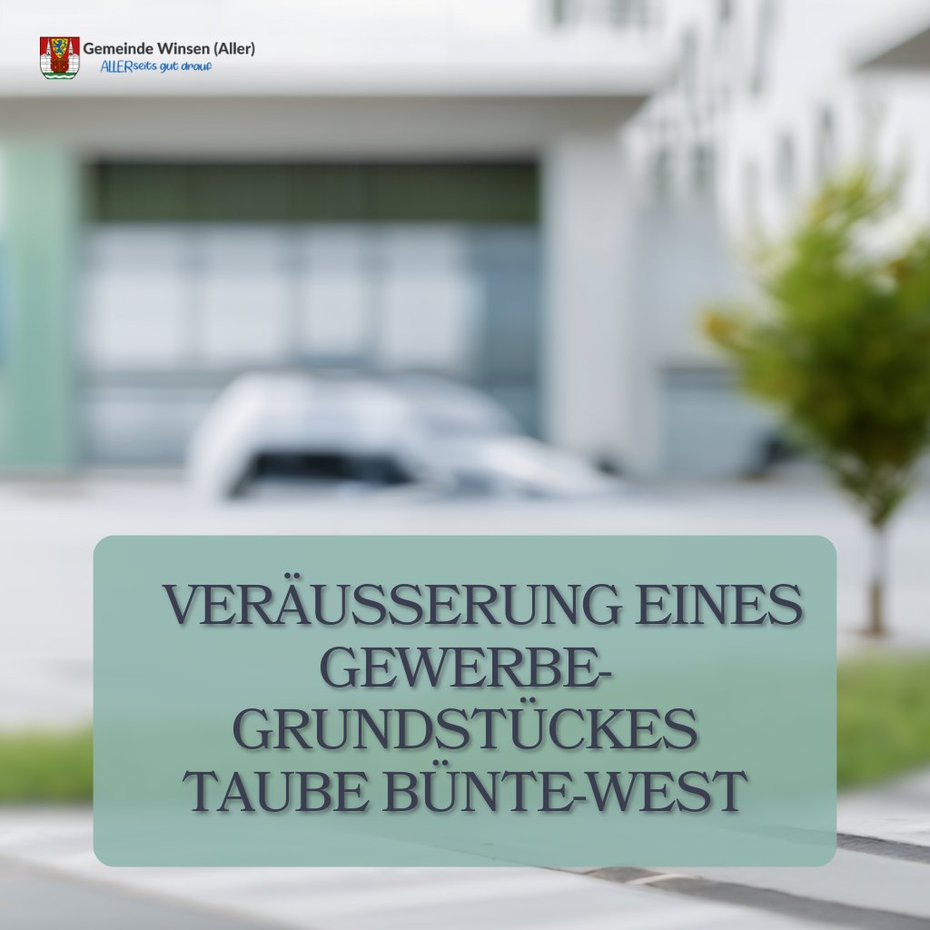 Zum Verkauf: Gewerbegrundstück (Flurstücke 270/1 und 267) im Gewerbegebiet Taube Bünte-West, 2.023 m², voll erschlossen, 20,00 €/m². 

Infos: url.winsen-aller.de/3jv 

#GemeindeWinsenAller #WinsenAller #Gewerbe #Gewerbegrundstück #TaubeBünteWest #Wirtschaft