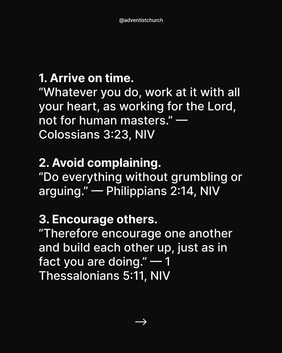 adventistchurch's tweet photo. Did you know your daily example at work can speak louder than any sermon?
The way you treat others, handle stress, and carry yourself can point people to Jesus—even without saying a word.

Save and share this post. https://t.co/UMbpCd5U8K