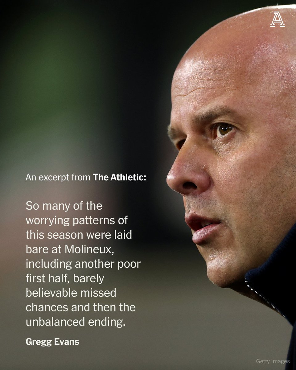 TheAthleticFC's tweet photo. No team has ever conceded more last-gasp winners than Liverpool this season.

It is a damning record — and the reason is obvious.

Arne Slot and his players are failing to control matches late on, and it could cost them dear in the race for Champions League qualification.

@greggevans40 

🔗 https://t.co/hZnkDB2kVS