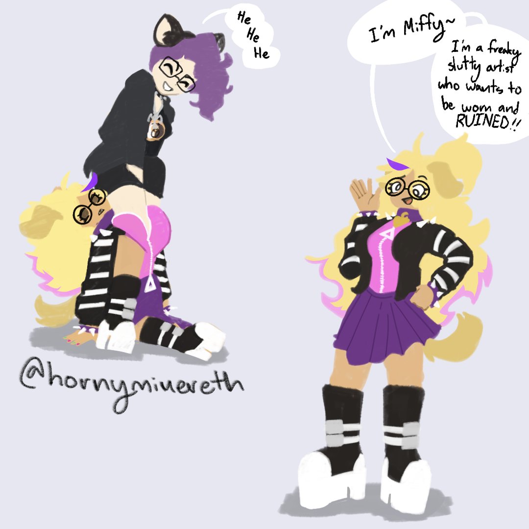 Comm for <a href="/AshenTist/">Ashe (She/They) 🔞</a> 

“ <a href="/MiffyMediocre/">MiffyMediocre</a> has a lot of freaky desires that aren't well known to its audience so <a href="/AshenTist/">Ashe (She/They) 🔞</a>  took her body for a ride to spill everything to its followers!”