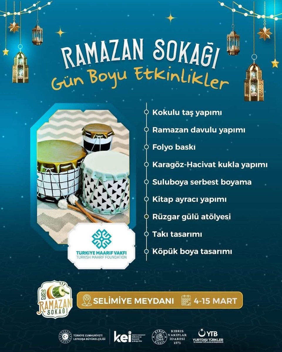 🌙✨ Ramazan Sokağı Başlıyor! ✨🌙
📅 4 Mart 2026 Çarşamba
⏰ Saat 16.00 itibarıyla kapılarımız açılıyor!
📍 15 Mart 2026 tarihine kadar sürecek bu keyifli etkinlikte, birbirinden eğlenceli aktiviteler sizleri bekliyor!
Her gün 16.00 – 22.00 saatleri arasında standımızdayız.