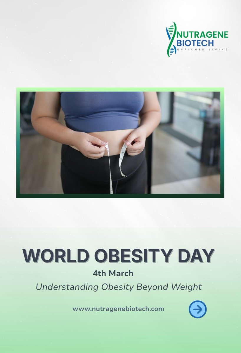nutragenebio's tweet photo. World Obesity Day 🌍⚖️

On this World Obesity Day, we advocate for better awareness, balanced nutrition to help everyone make healthier choices.

#Nutragenebiotech
#WorldObesityDay #Nutraceuticals #Nutritionalawareness #Healthyliving #Support https://t.co/GxeGVUe6Vm