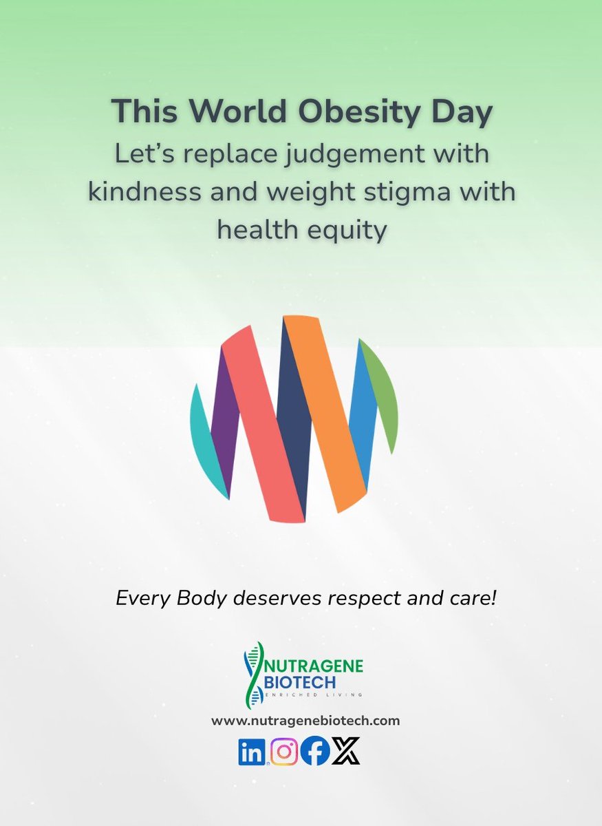 nutragenebio's tweet photo. World Obesity Day 🌍⚖️

On this World Obesity Day, we advocate for better awareness, balanced nutrition to help everyone make healthier choices.

#Nutragenebiotech
#WorldObesityDay #Nutraceuticals #Nutritionalawareness #Healthyliving #Support https://t.co/GxeGVUe6Vm