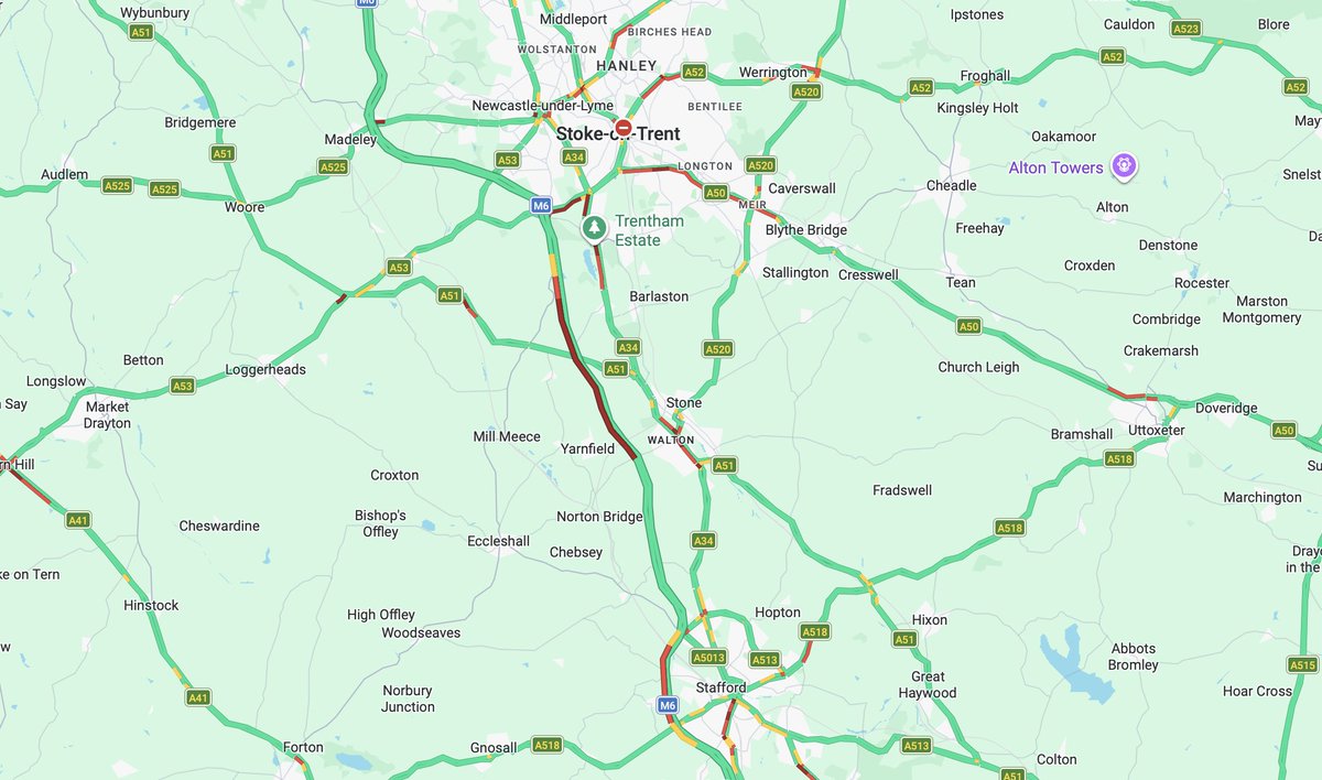MotorwayCameras's tweet image. #M6 Northbound has three of four lanes CLOSED J14 (Stafford (N)) and J15 (Stoke / Newcastle-under-Lyme) due to a shed load - Road not expected to fully re-open before 11:30 - Latest @ Roadca.ms/98