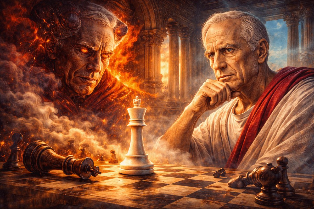 CostaTejedor's tweet photo. "Hombre no tiene enemigo peor que Él mismo." Marco Tulio Cicerón
🧠 El peor rival no está fuera… está dentro. Dominarse a uno mismo es la victoria más difícil y la más importante. ♟️🔥
#Cicerón #DominioInterior #BatallaMental
#Marketsbets https://t.co/3lkUeVIvj5