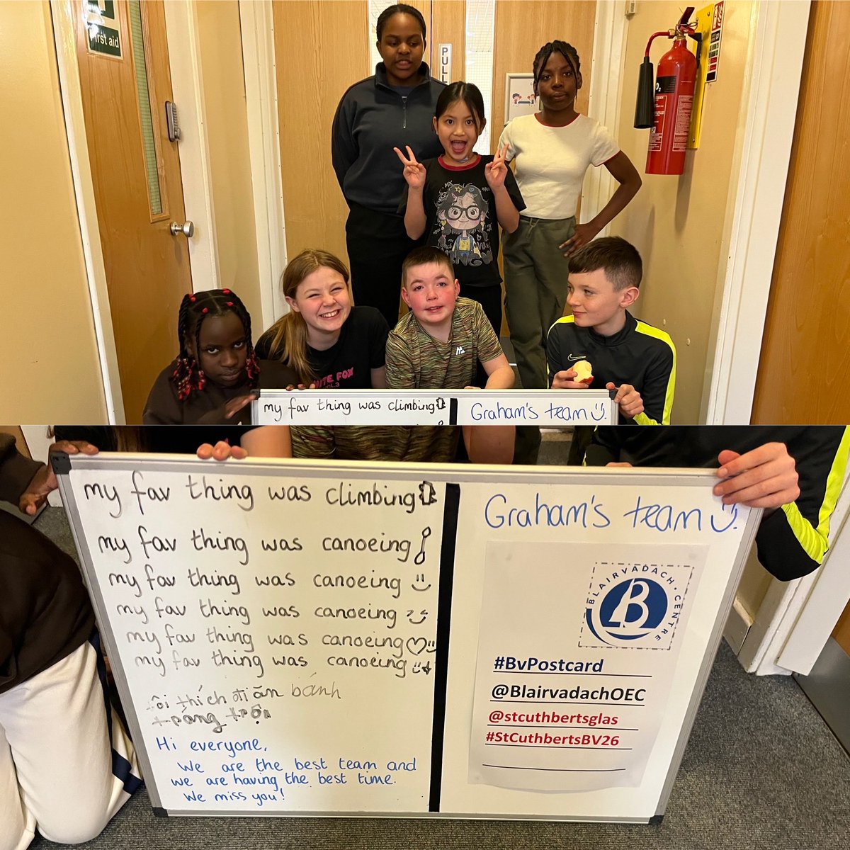 BlairvadachVMac's tweet photo. #BvPostcard
@BlairvadachOEC
@stcuthbertsglas
#StCuthbertsBV26
Everyone wrote their favourite things about Blairvadach on a postcard last night 😁 https://t.co/FeWH7PGOgK